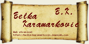 Belka Karamarković vizit kartica